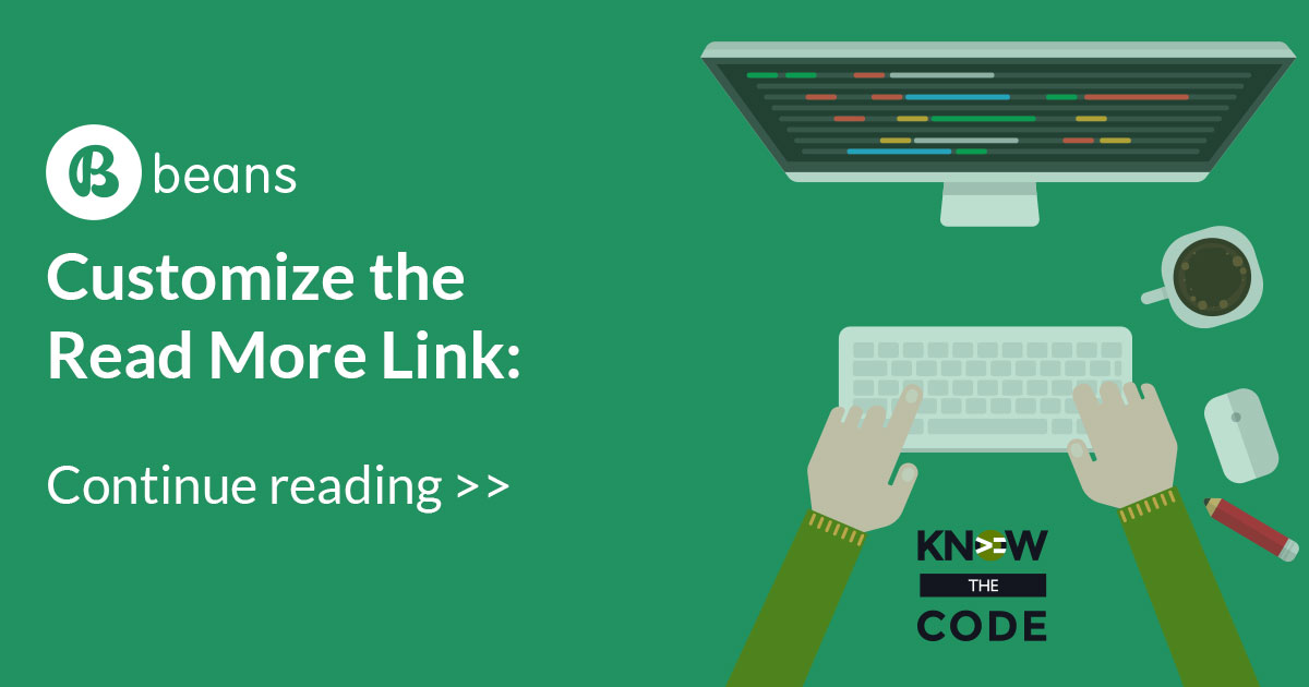 Customize the Read More Link in the Beans framework